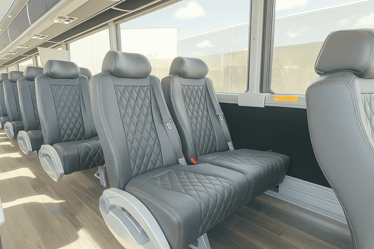 interior of Coach Bus Mount Pleasant charter bus