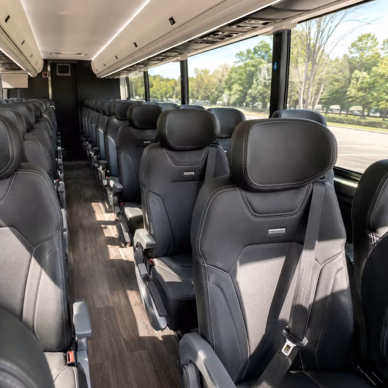 mount pleasant charter bus rental interior